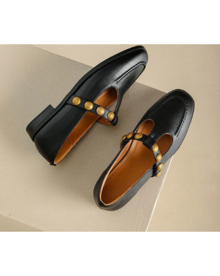 Retro Concise Mary Janes Shoes for Women 2023 New Fashion Spring Autumn Casual British Style Leather Platform Flats