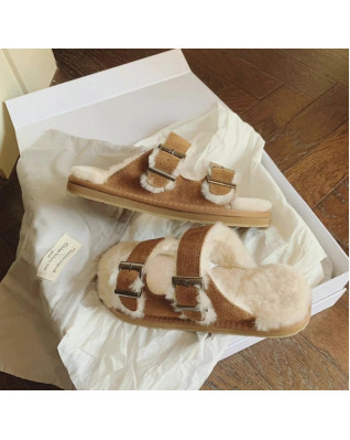 Soft Plush Keep Warm Outside Women's Slippers Casual Concise Winter Flats Indoor Slides Fashion Shoes for Women